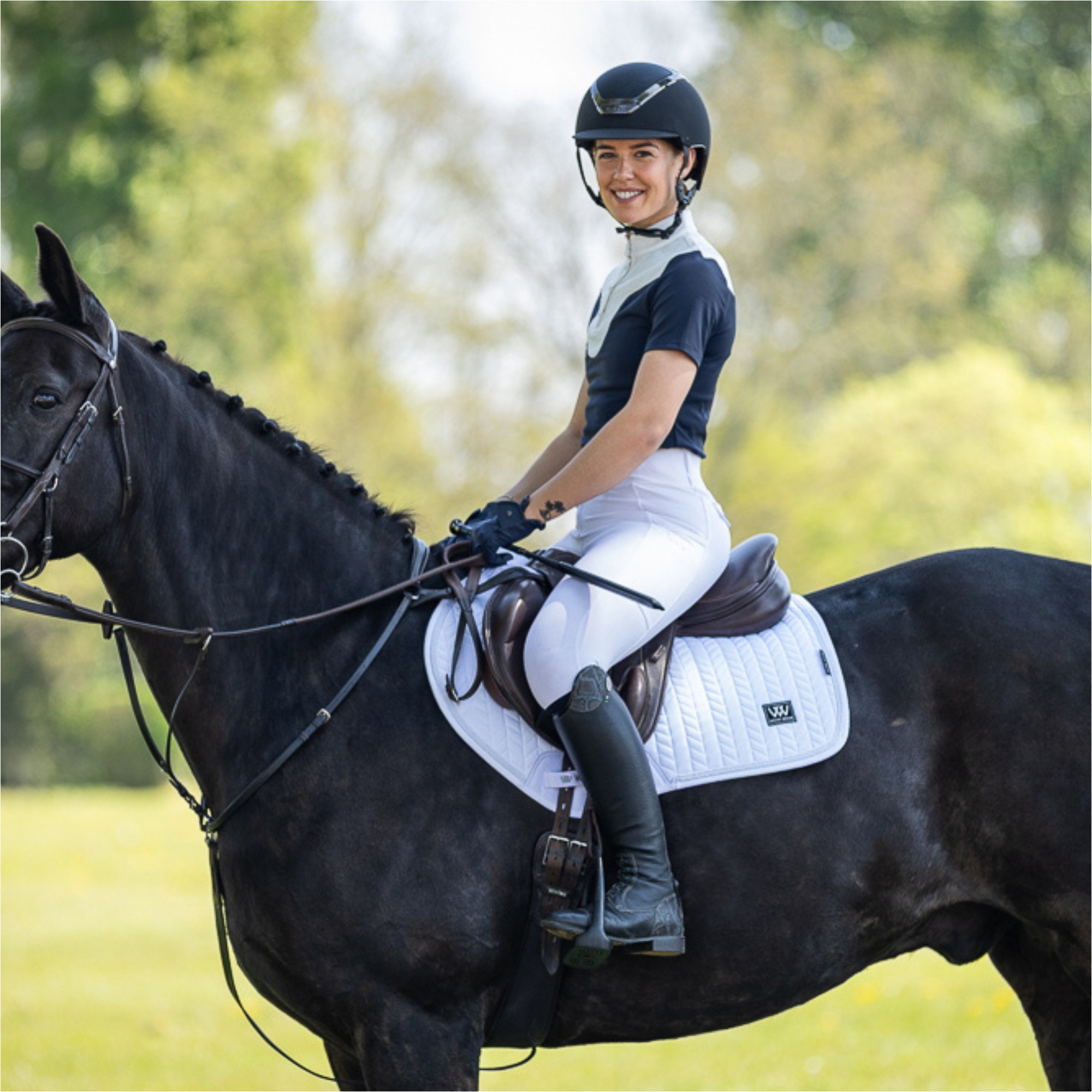 2025 Woof Wear Herringbone Close Contact Saddle Pad WS0044-WHWH - White